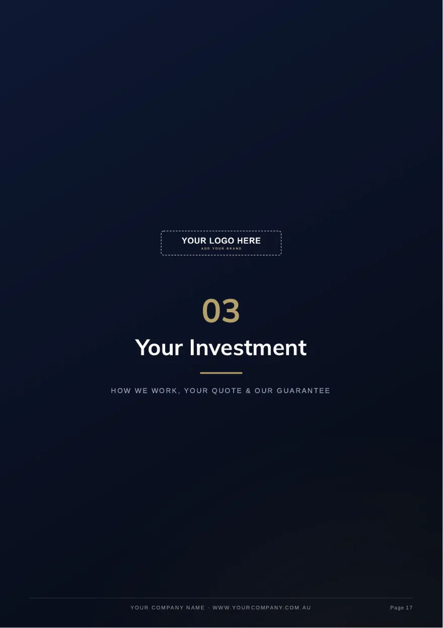Page 17: Section 03: your investment